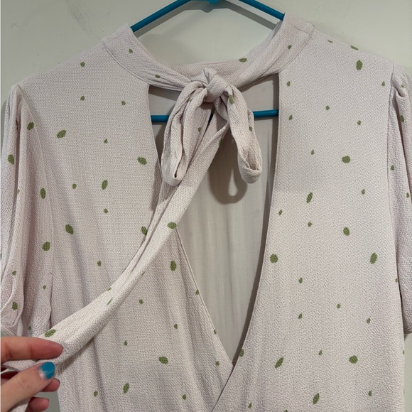 Free People X Revolve Abbie Printed Mini Dress Ivory Reversible Size 12 - Picture 10 of 13